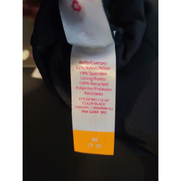 NWT No Boundaries Black V-Neck Knot Front Bikini Top - M - Picture 3 of 5